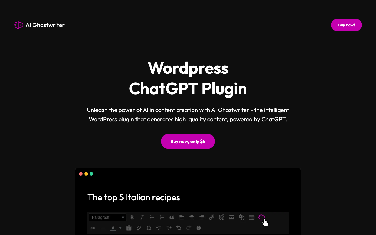 Ai-ghostwriter.com product screenshot
