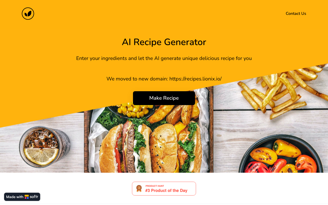 Ai-recipes.softr.app product screenshot