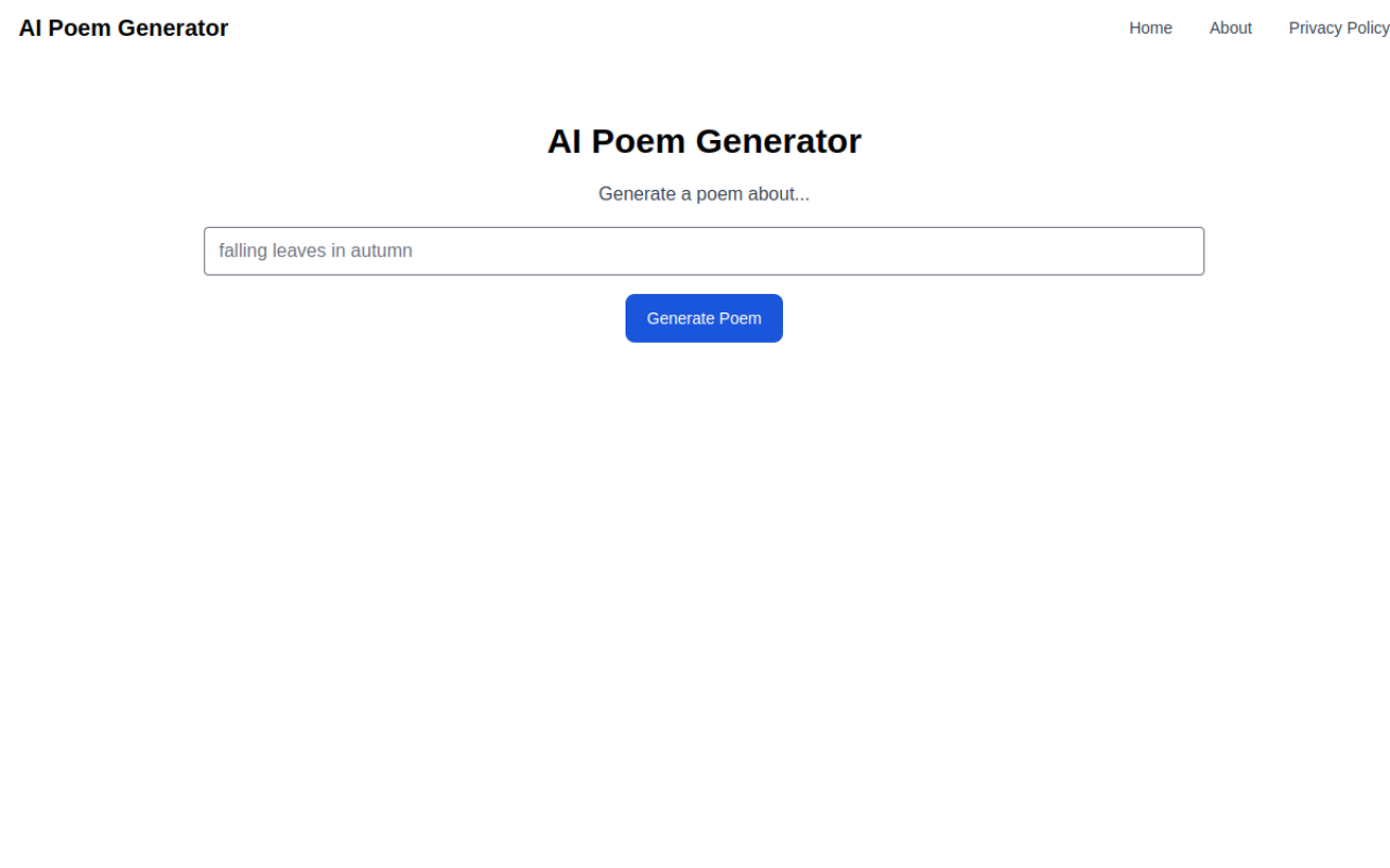 Aipoemgenerator.org product screenshot