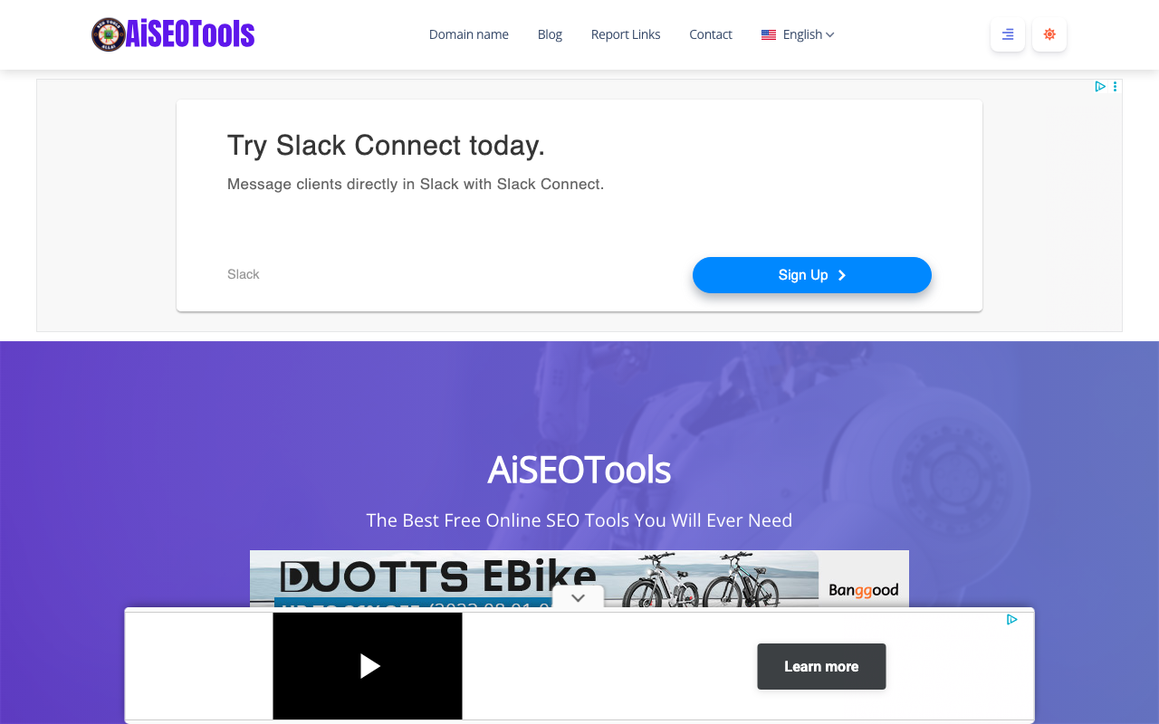 AiSEOTools product screenshot