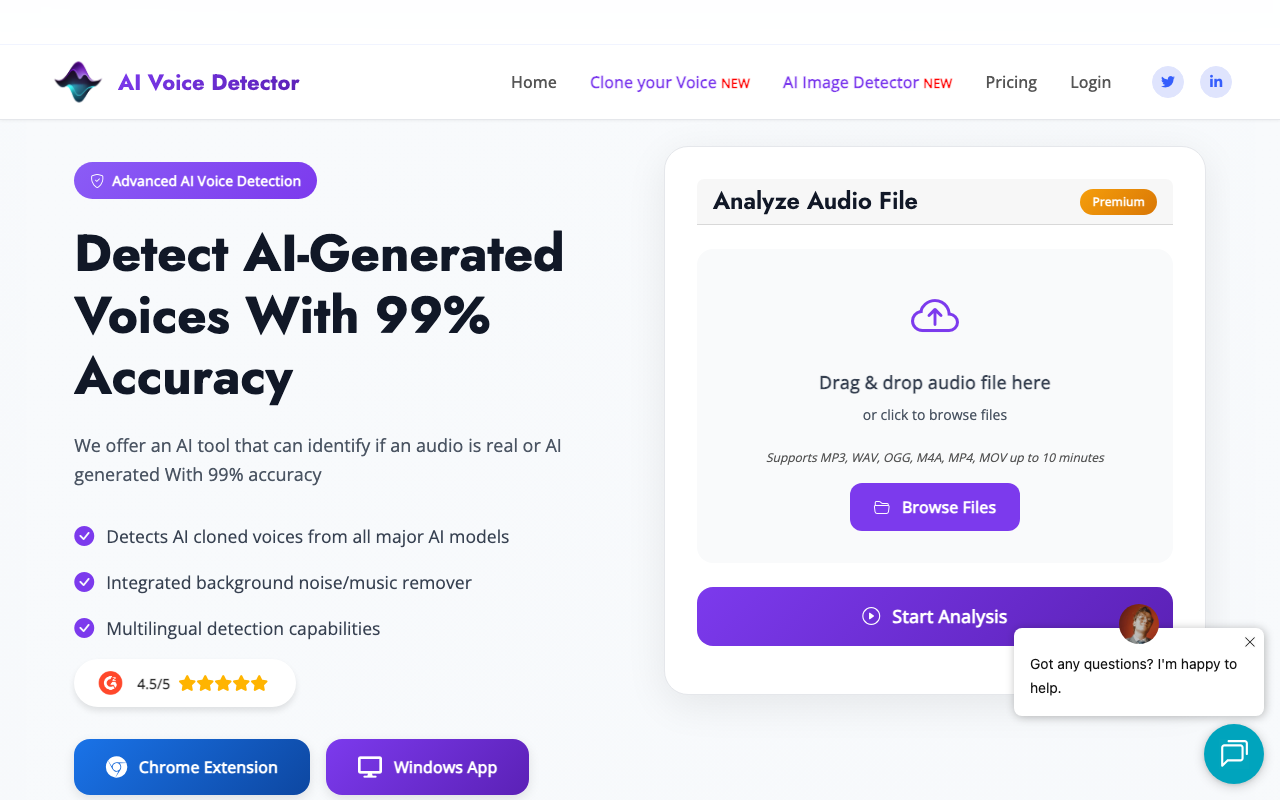 Aivoicedetector.com product screenshot