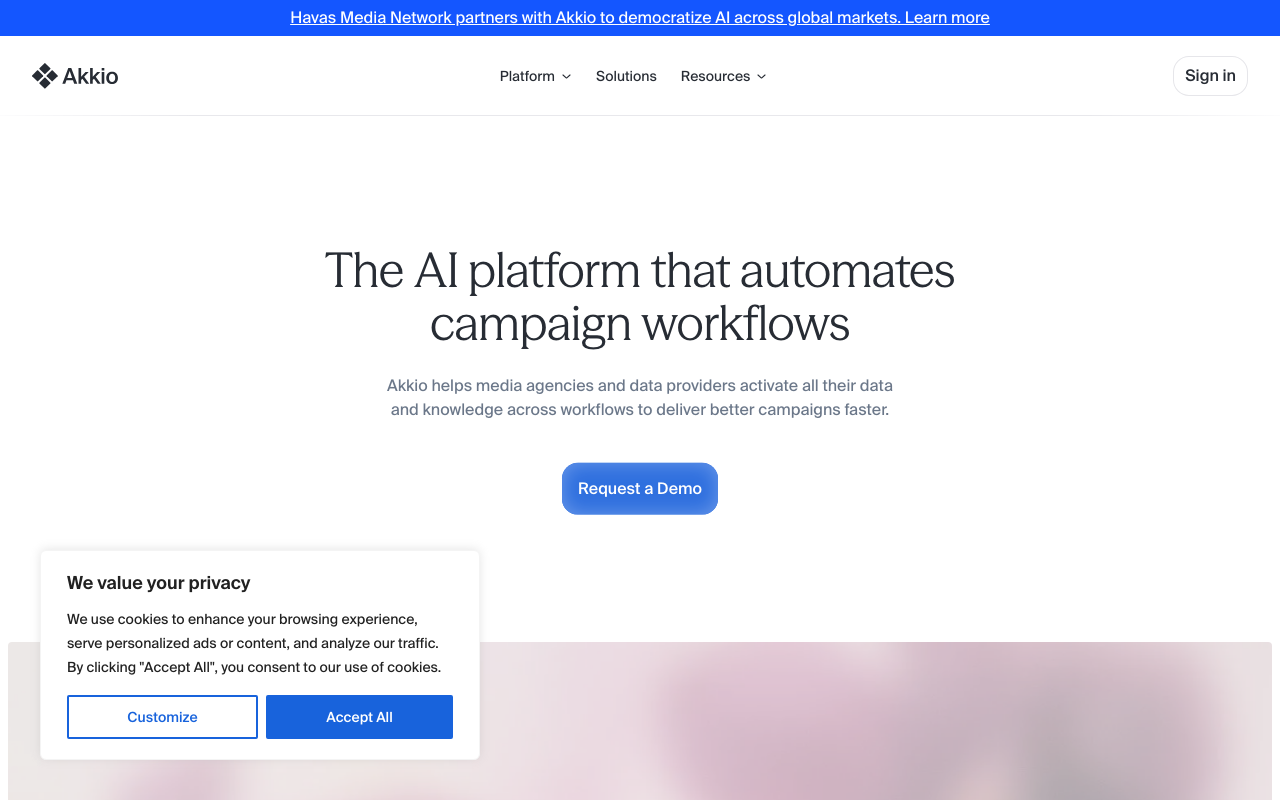 Akkio product screenshot