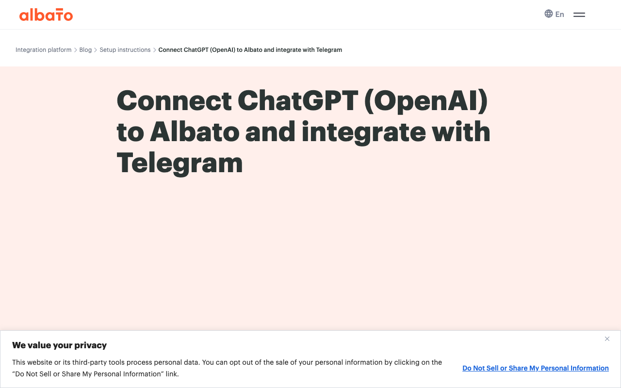 Albato.com product screenshot