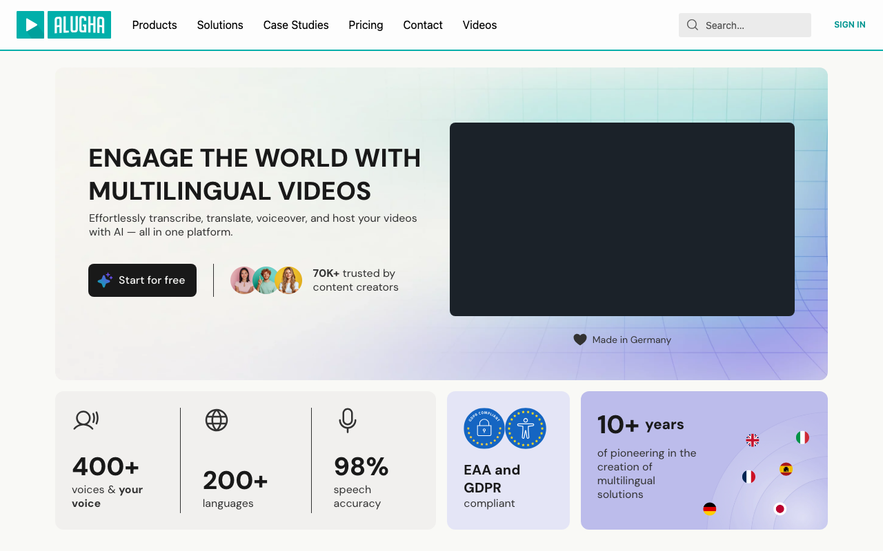 alugha product screenshot