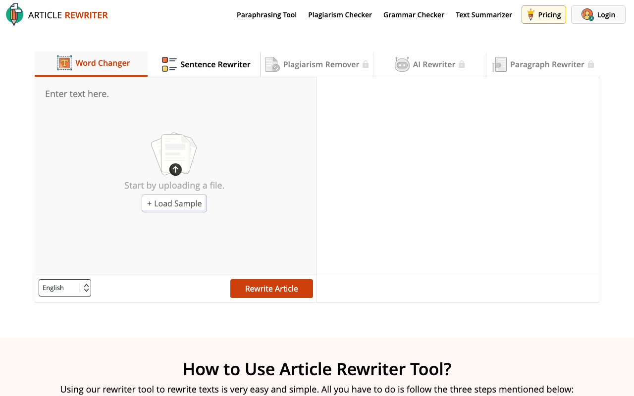 Article Rewriter Tool product screenshot