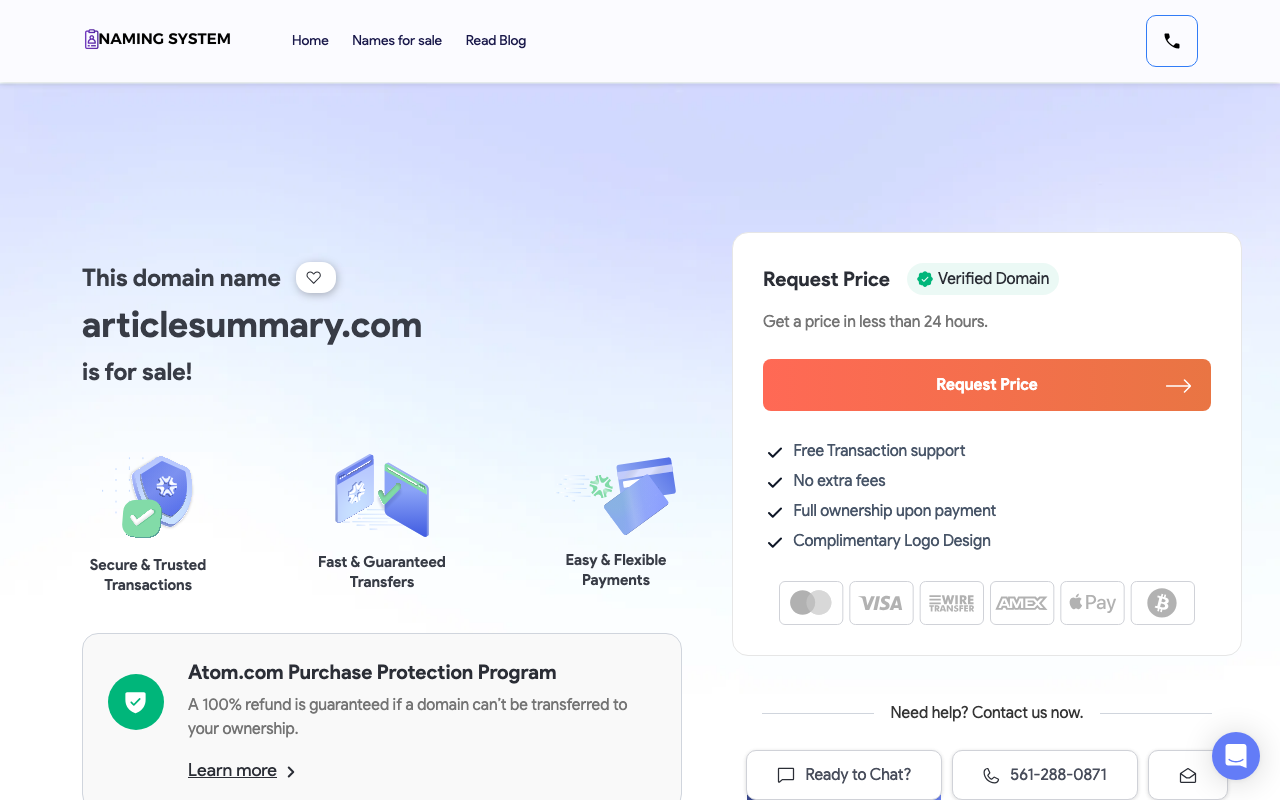 Article Summary product screenshot