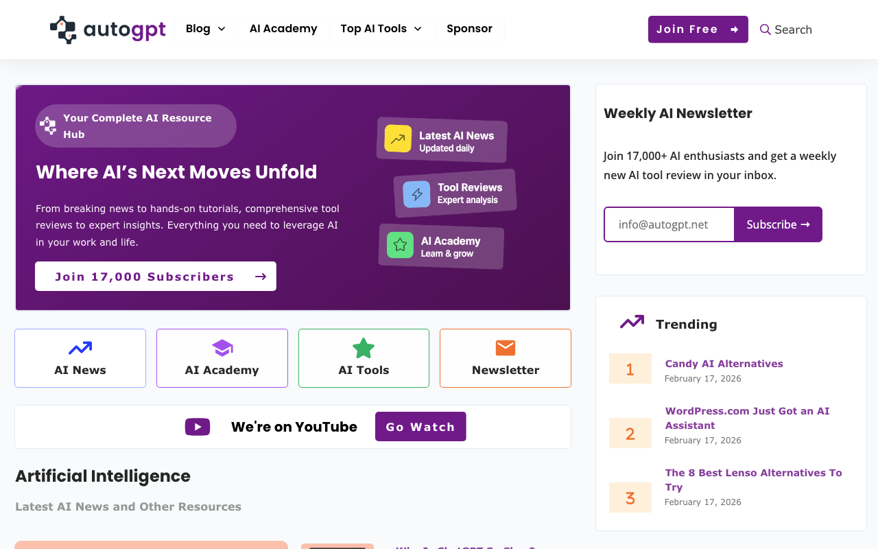 AutoGPT product screenshot