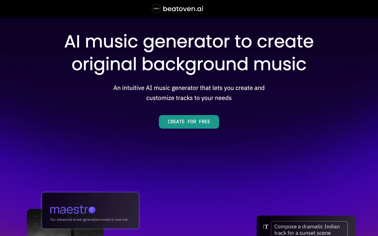 Beatoven.ai product screenshot