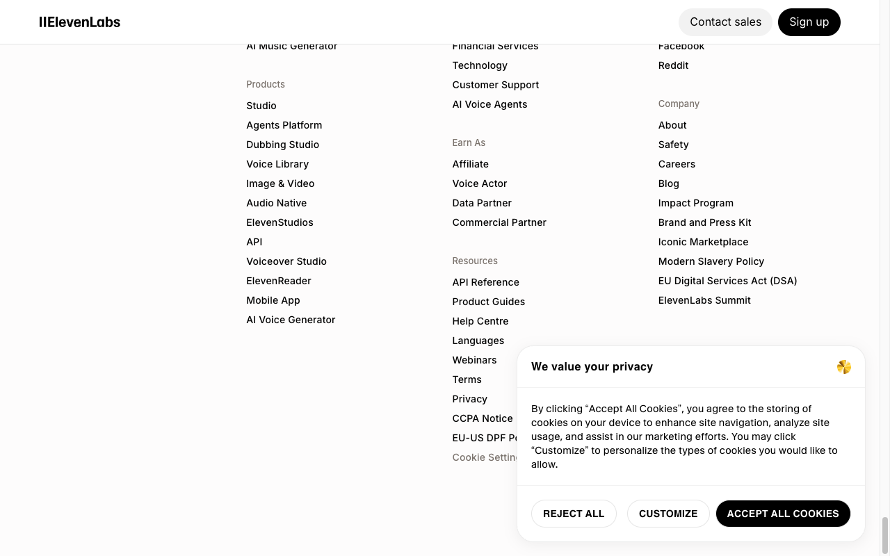 ElevenLabs product screenshot