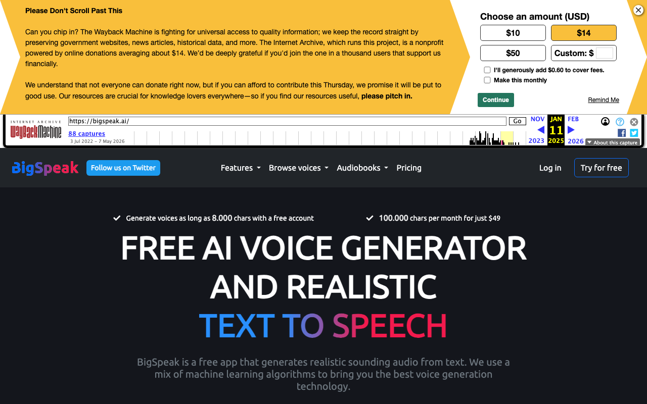 Bigspeak.ai product screenshot