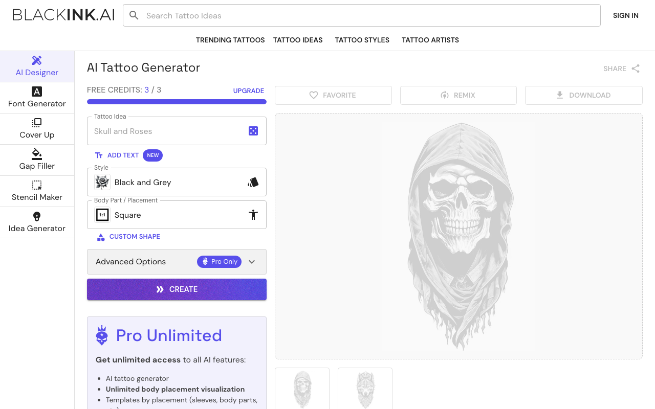 BlackInk.AI product screenshot