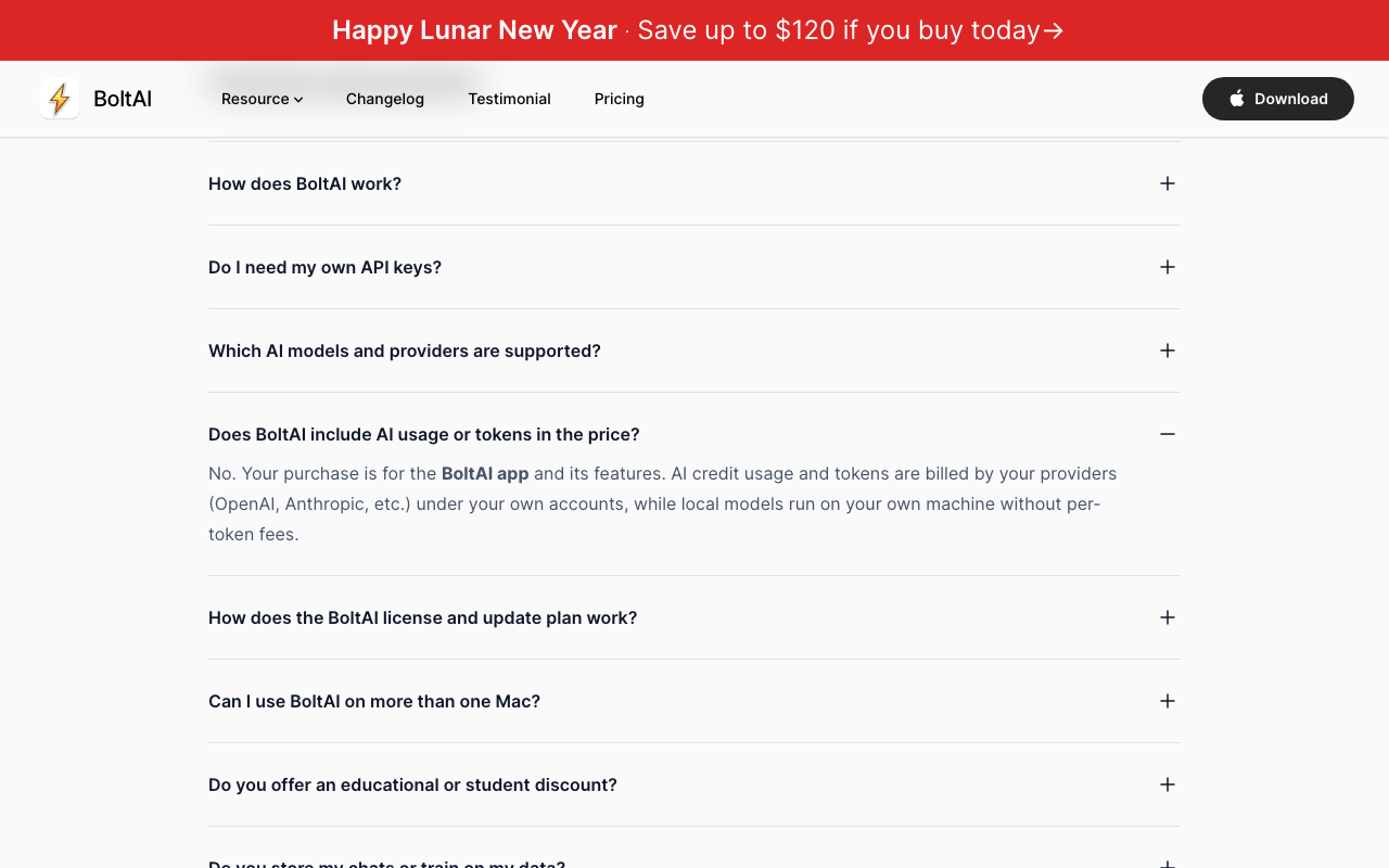 BoltAI product screenshot