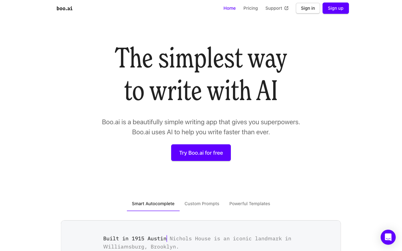 boo.ai product screenshot