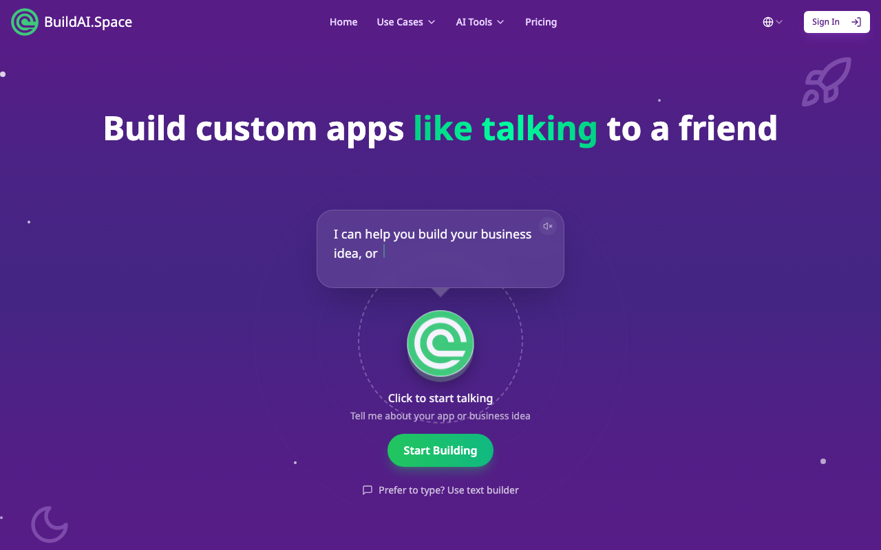 Buildai.space product screenshot
