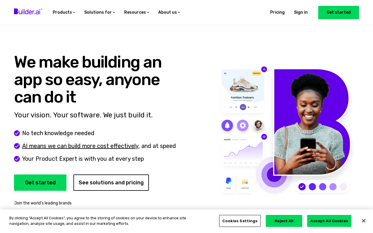 Builder.ai product screenshot