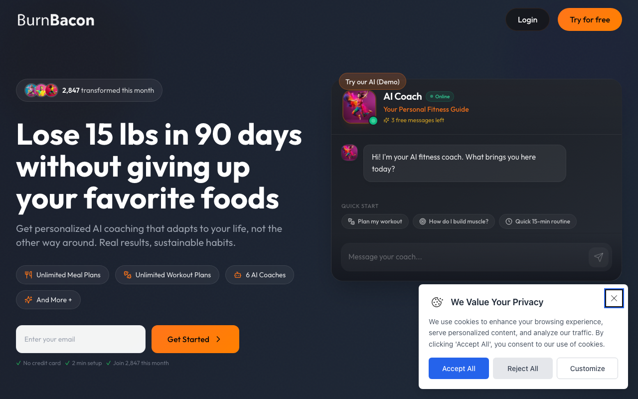 BurnBacon product screenshot