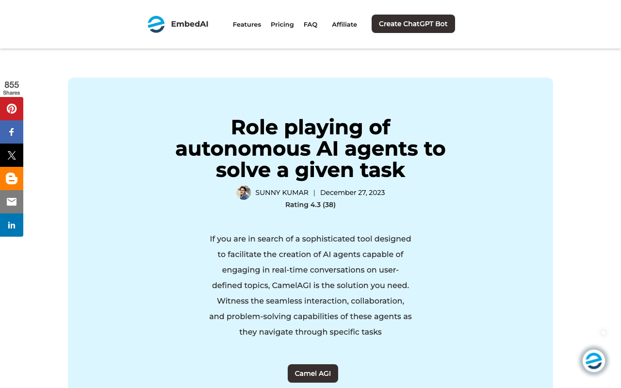 CamelAGI product screenshot