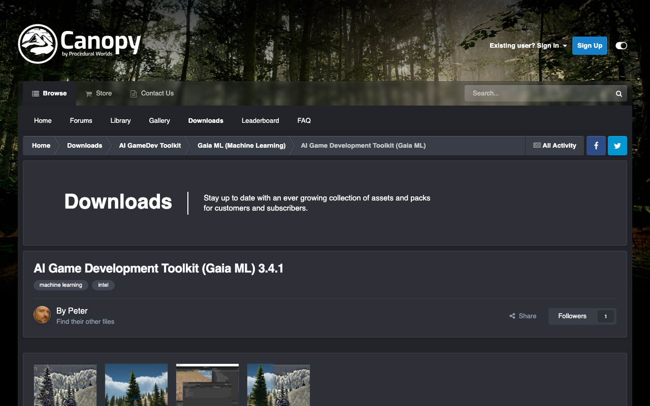 Canopy.procedural-worlds.com product screenshot