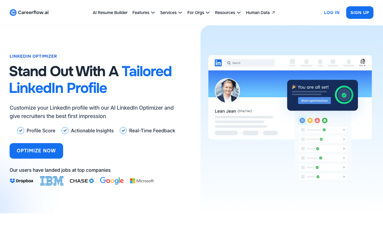 Careerflow.ai product screenshot