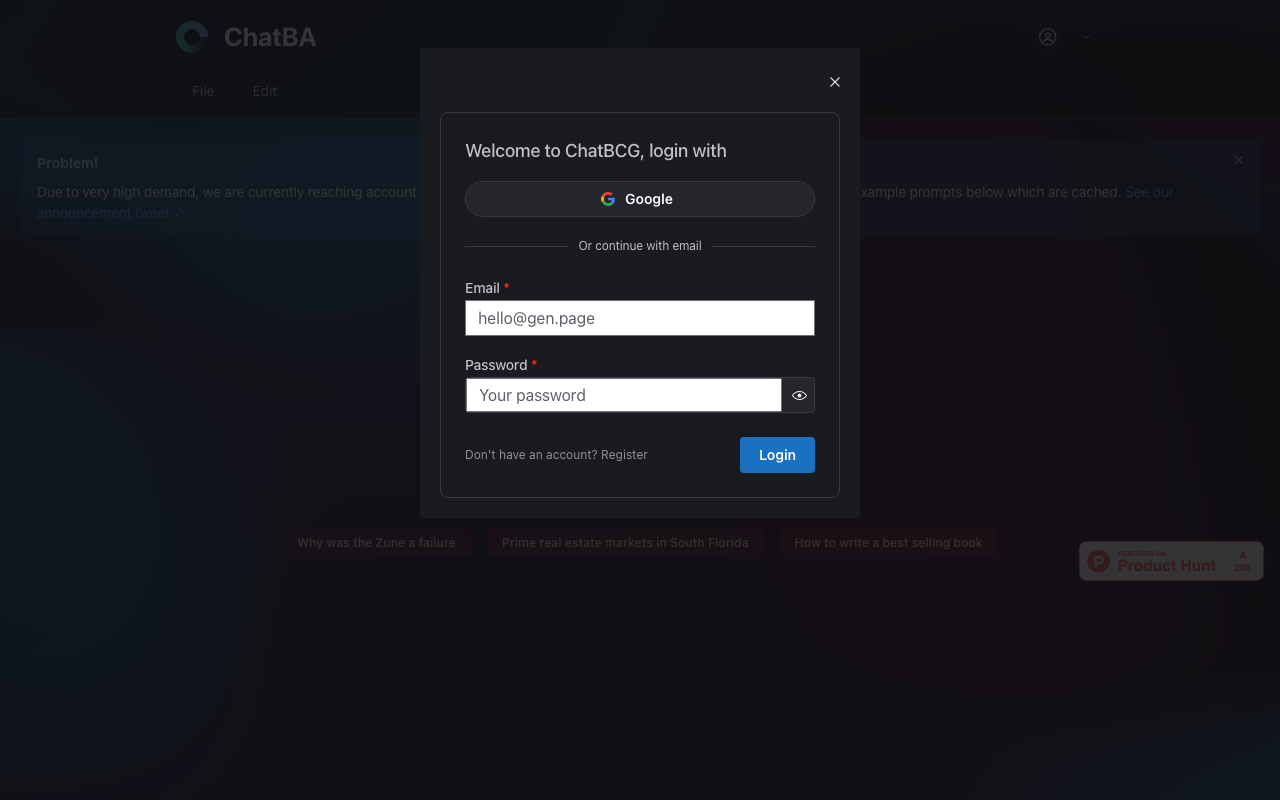 Chatbcg.com product screenshot