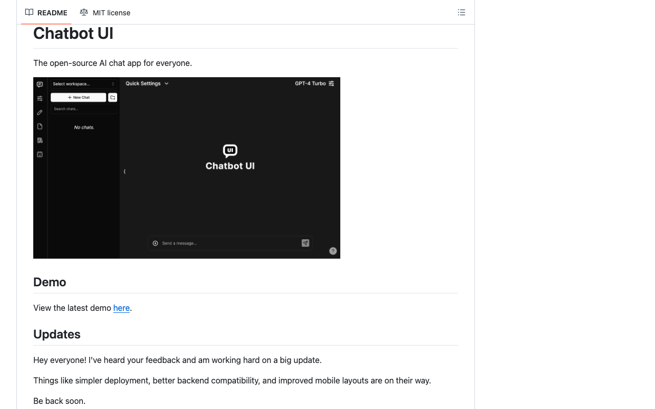 Chatbot UI product screenshot