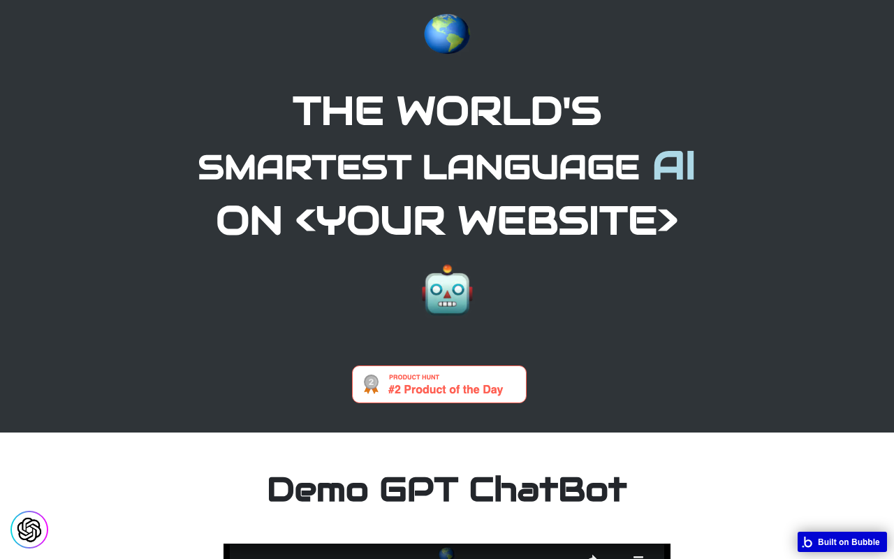 Chatbotgpt3.bubbleapps.io product screenshot
