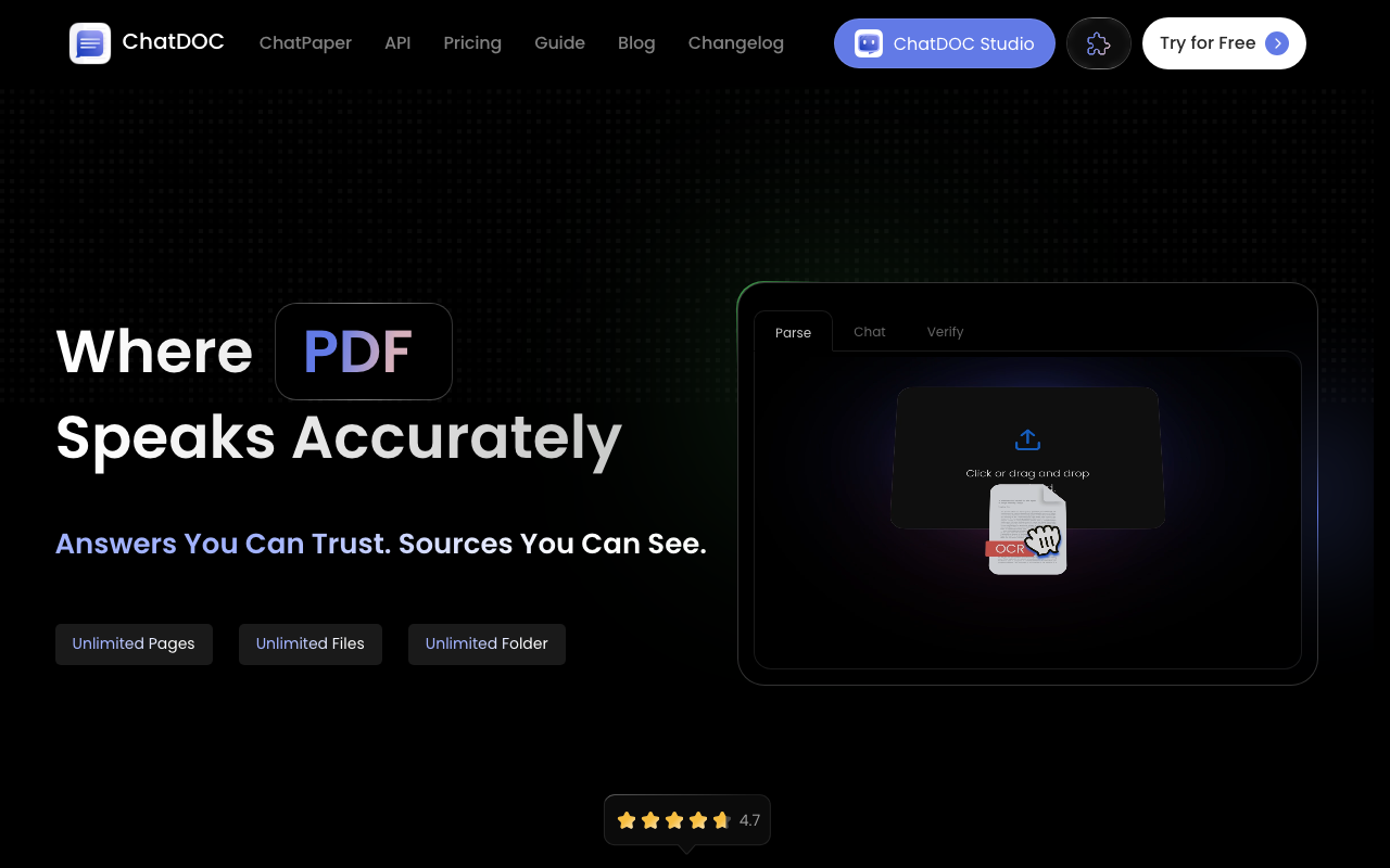 ChatDOC product screenshot