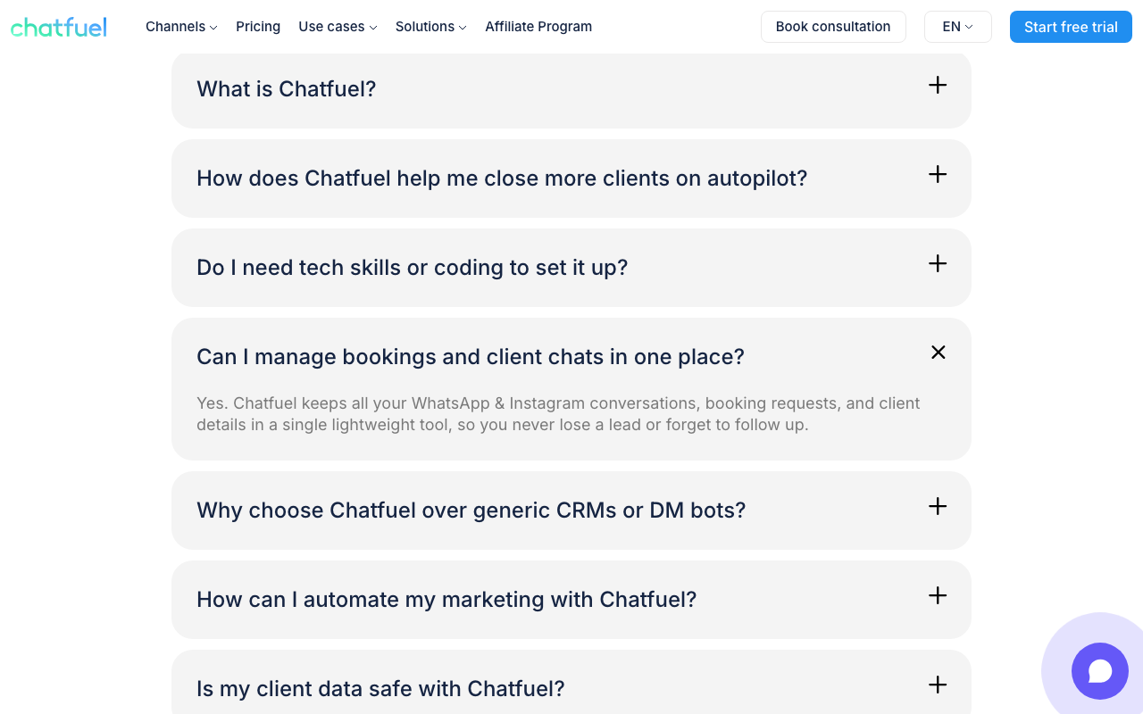 Chatfuel AI product screenshot