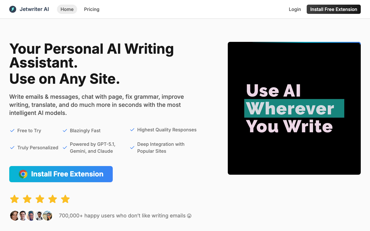 ChatGPT Writer product screenshot