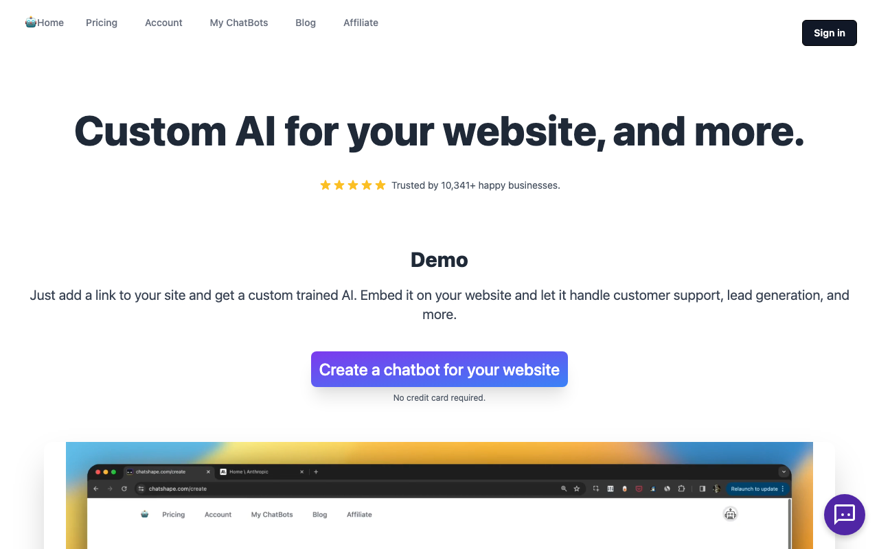 Chatshape.com product screenshot