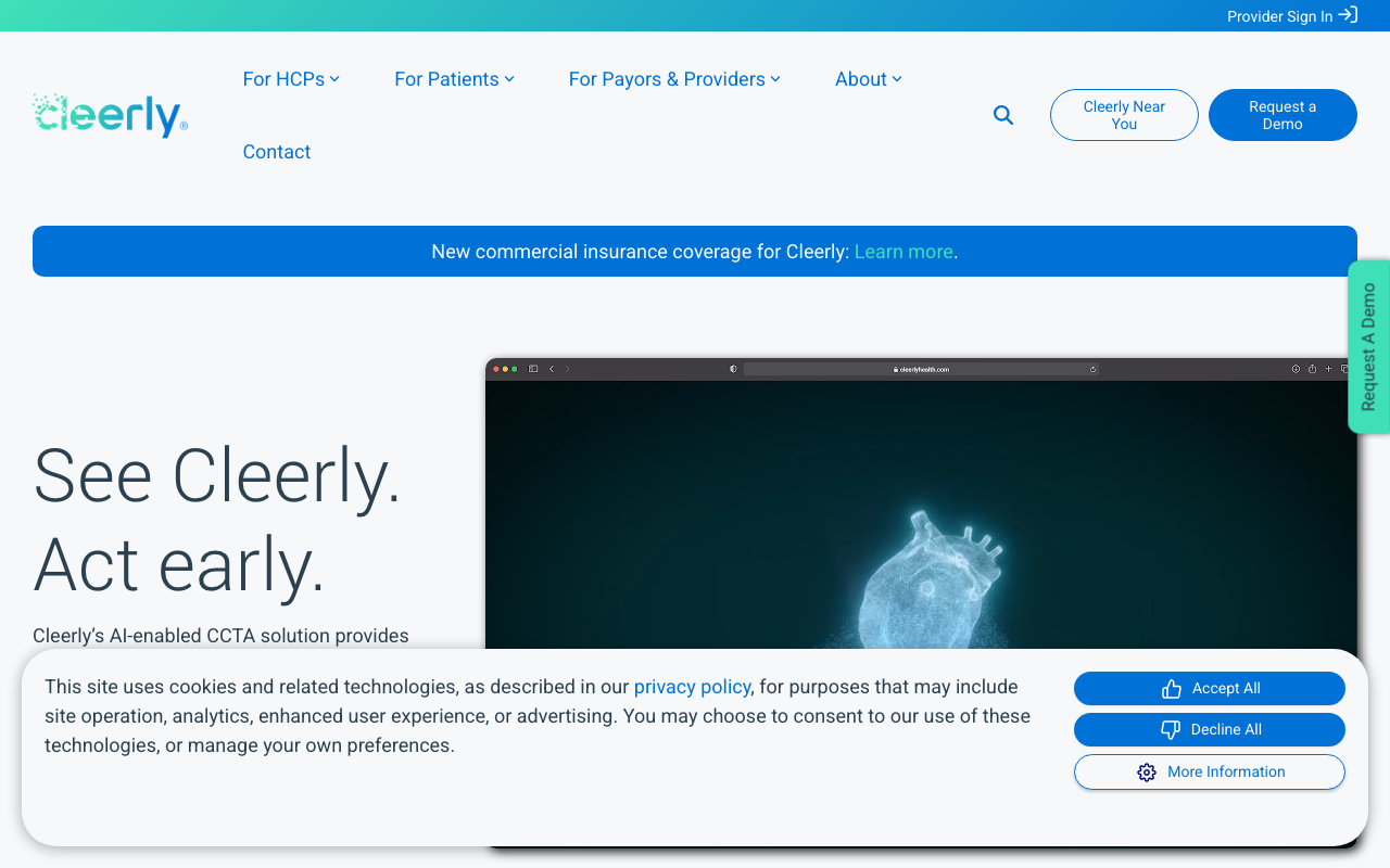 Cleerlyhealth.com product screenshot