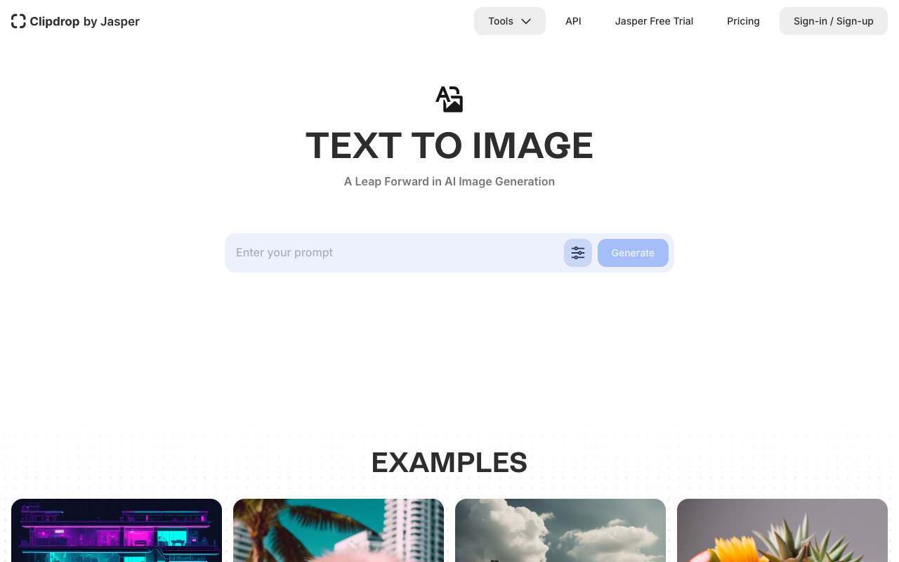 ClipDrop by Stable Diffusion product screenshot