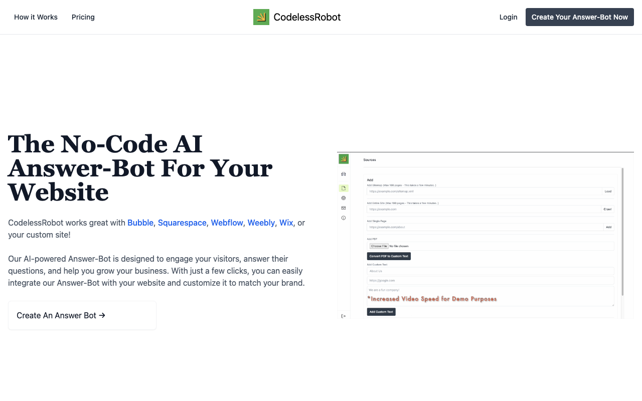 CodelessRobot product screenshot