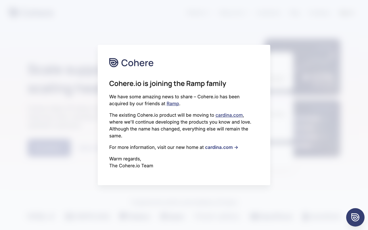 Cohere.io product screenshot