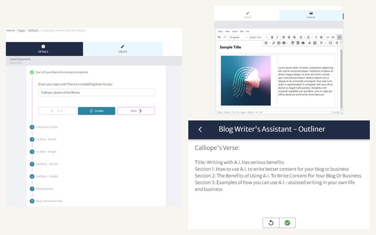 Content Calliope product screenshot