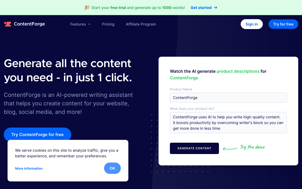 Content Forge product screenshot