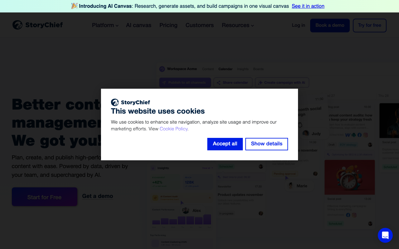 Content Marketing Platform product screenshot