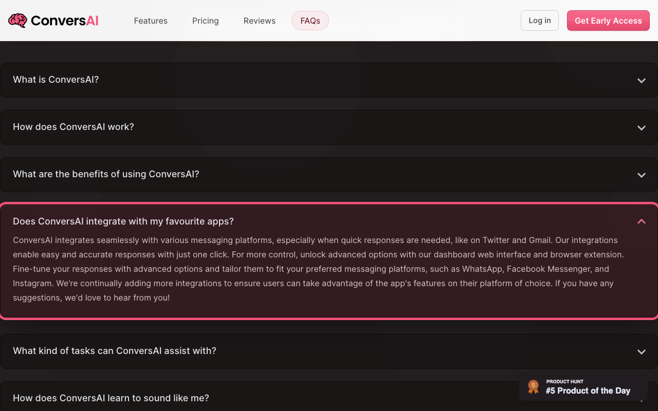ConversAI product screenshot