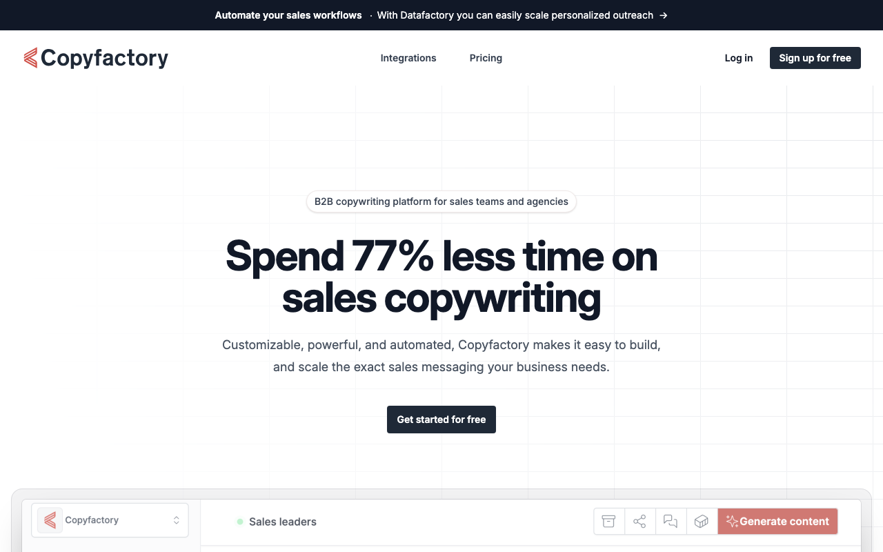 Copyfactory product screenshot