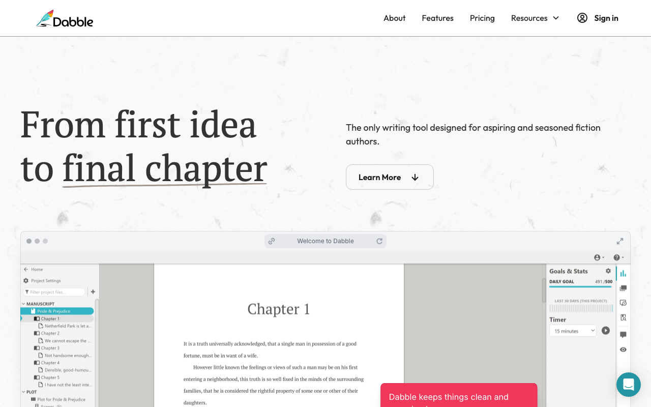 Dabble product screenshot