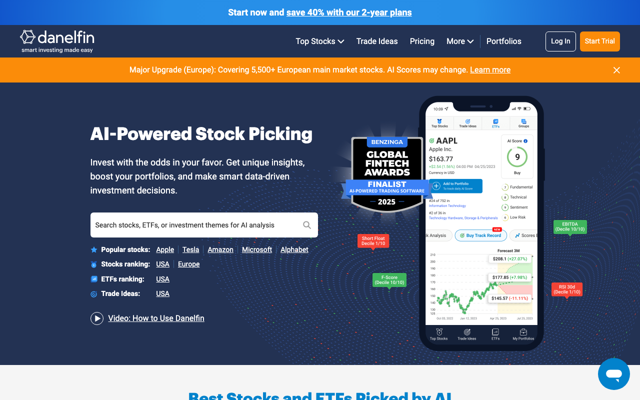 Danelfin product screenshot