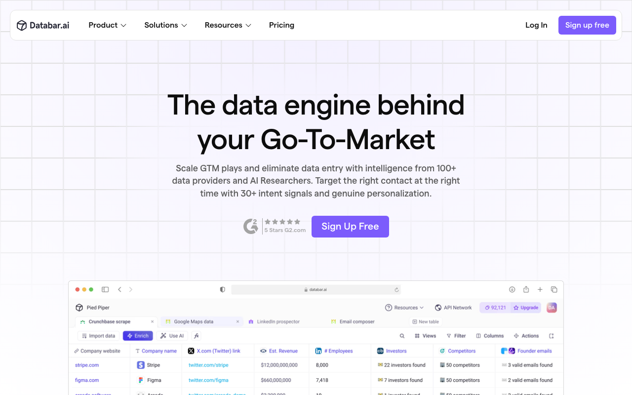 Databar product screenshot