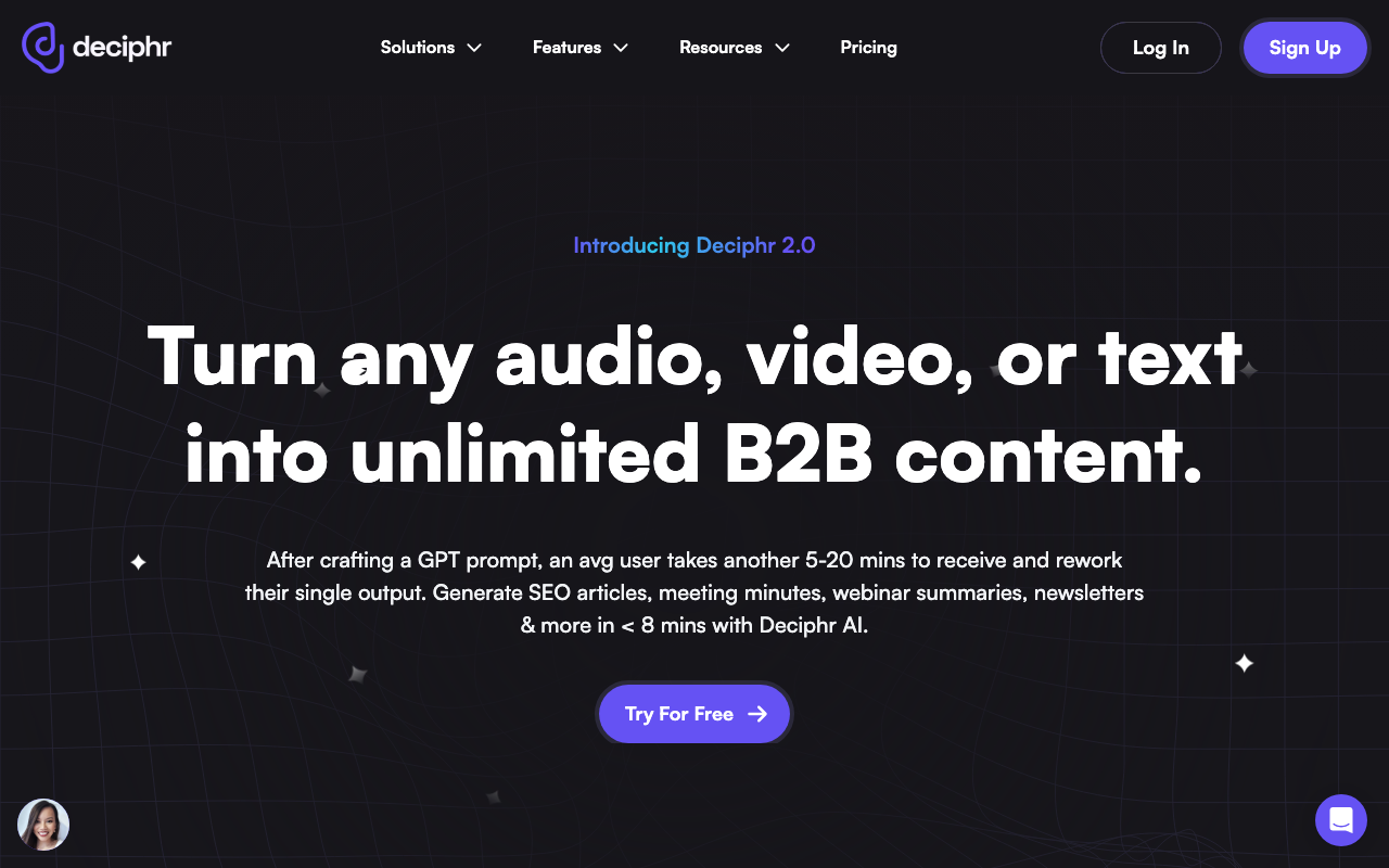 Deciphr AI product screenshot
