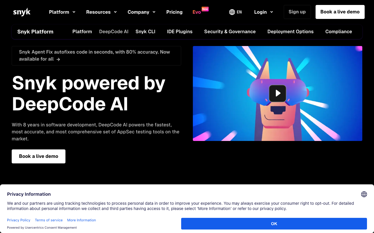 DeepCode product screenshot
