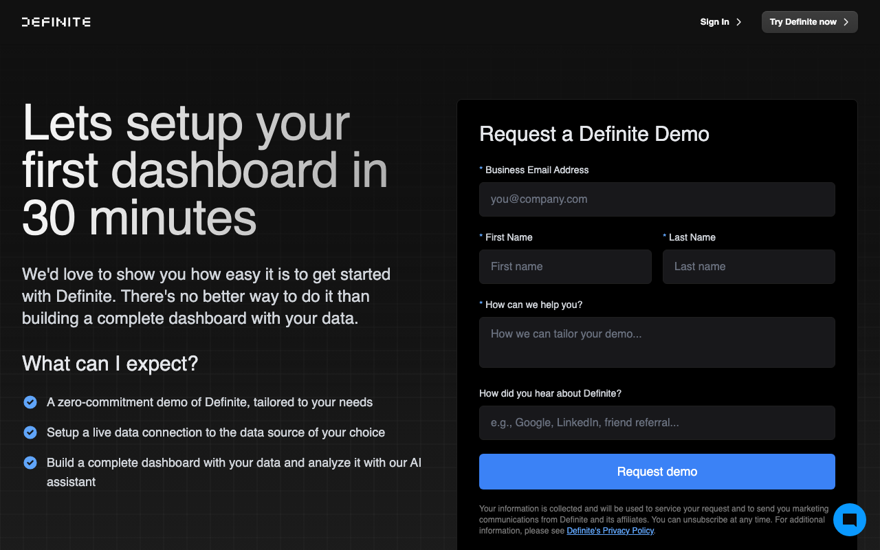 Definite product screenshot