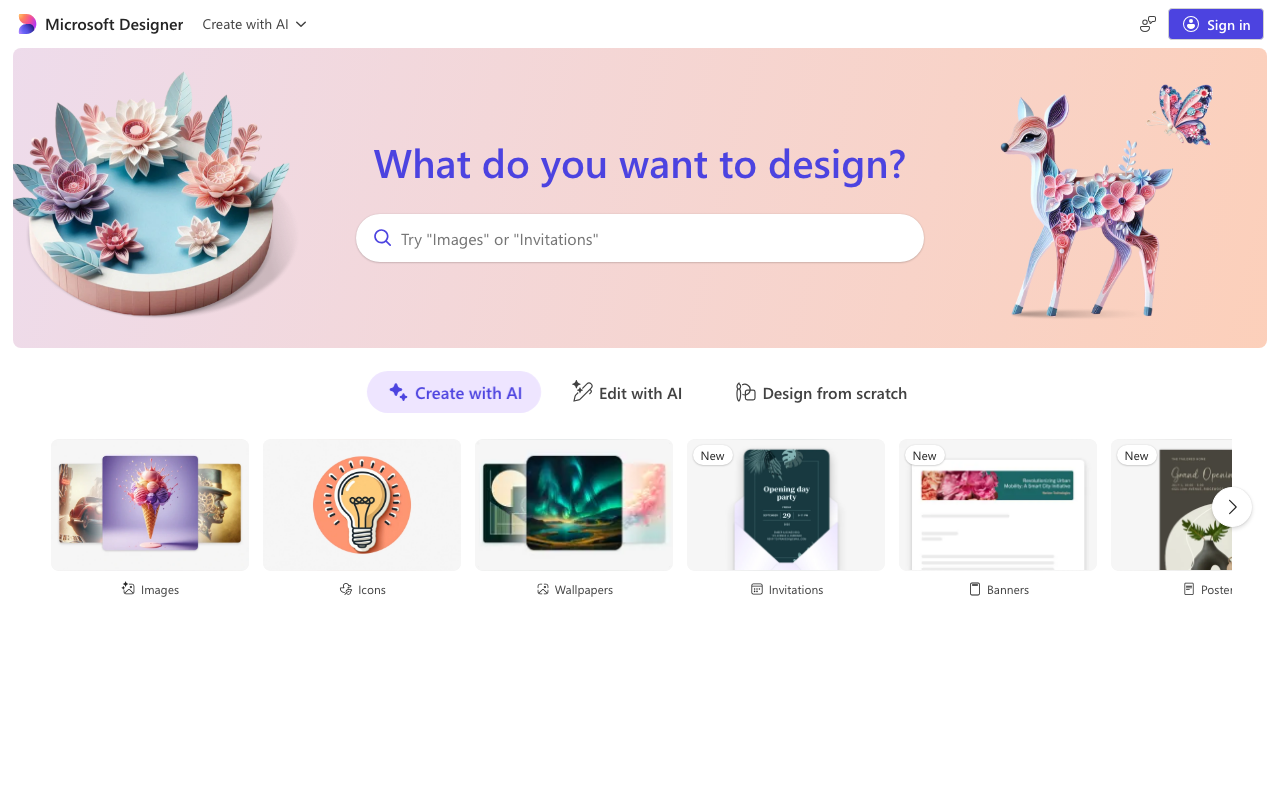 Designer.microsoft.com product screenshot