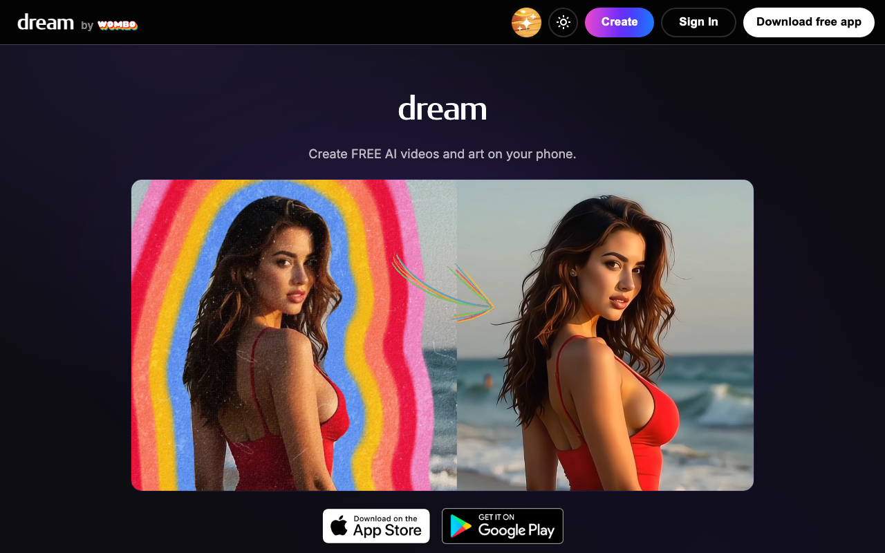 Dream WOMBO product screenshot
