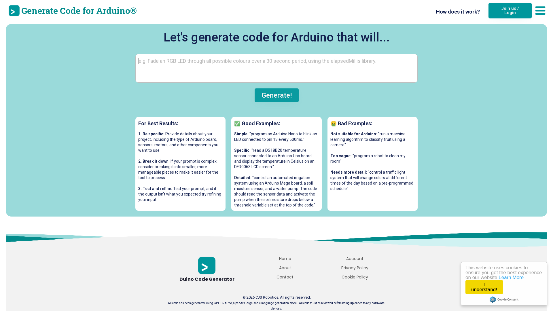 Duino Code Generator