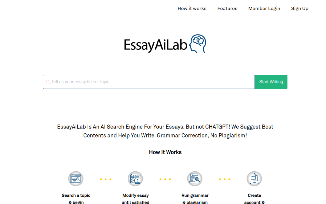 Essaybot product screenshot