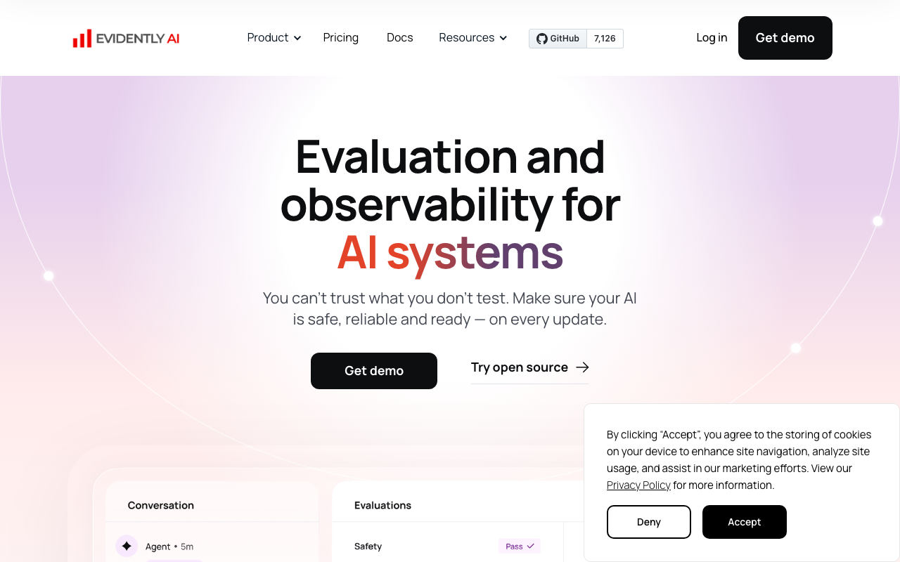 Evidentlyai.com product screenshot